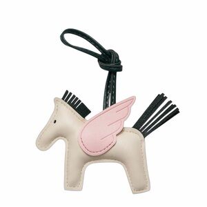 TU.LX Cream Horse-Shaped Bag Charm with Pink Wings NWT